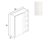 Atlas Blanco - Wall Blind Corner Cabinets - 30"W x 36"H x 12"D - Pre Assembled - BUILDMYPLACE