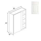 Atlas Blanco - Wall Blind Corner Cabinets - 36"W x 30"H x 12"D - Pre Assembled - BUILDMYPLACE