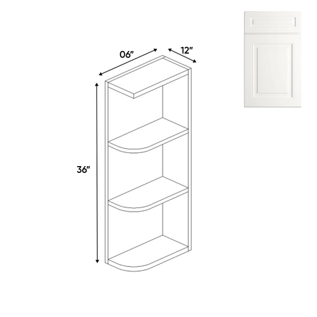 Atlas Blanco - Wall Open Shelf Cabinets - 6"W x 36"H x 12"D - Pre Assembled - BUILDMYPLACE