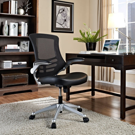 Attainment Computer Desk Mesh Office Chair With Flip - Up Arms - Padded Armrest - BUILDMYPLACE