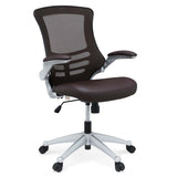 Attainment Computer Desk Mesh Office Chair With Flip - Up Arms - Padded Armrest - BUILDMYPLACE