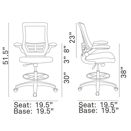 Attainment Vinyl Drafting Chair for Adjustable Height Standing Desks - BUILDMYPLACE