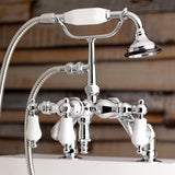 Auqa Vintage 3.4" Adjustable Deck Mount Tub Faucet With Hand Shower - BUILDMYPLACE