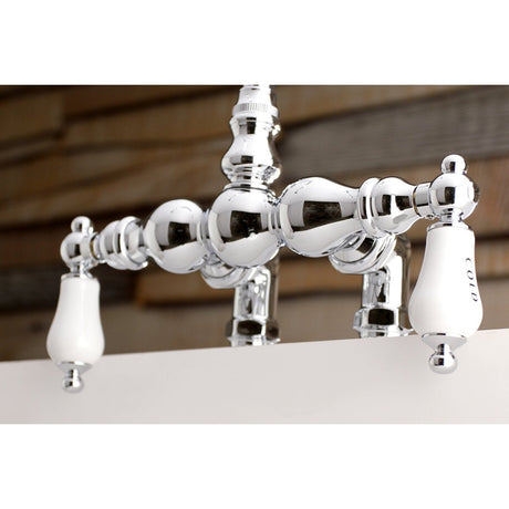 Auqa Vintage 3.4" Deck Mount Tub Faucet In Procelain Handle - BUILDMYPLACE