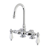 Auqa Vintage 3.4" Deck Mount Tub Faucet In Procelain Handle - BUILDMYPLACE