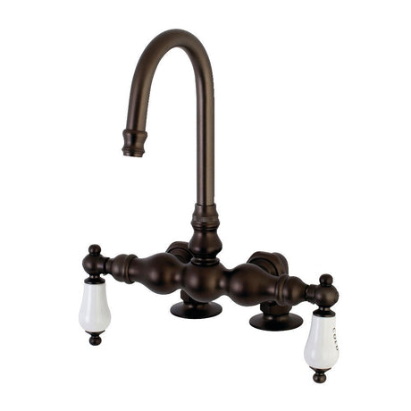 Auqa Vintage 3.4" Deck Mount Tub Faucet In Procelain Handle - BUILDMYPLACE