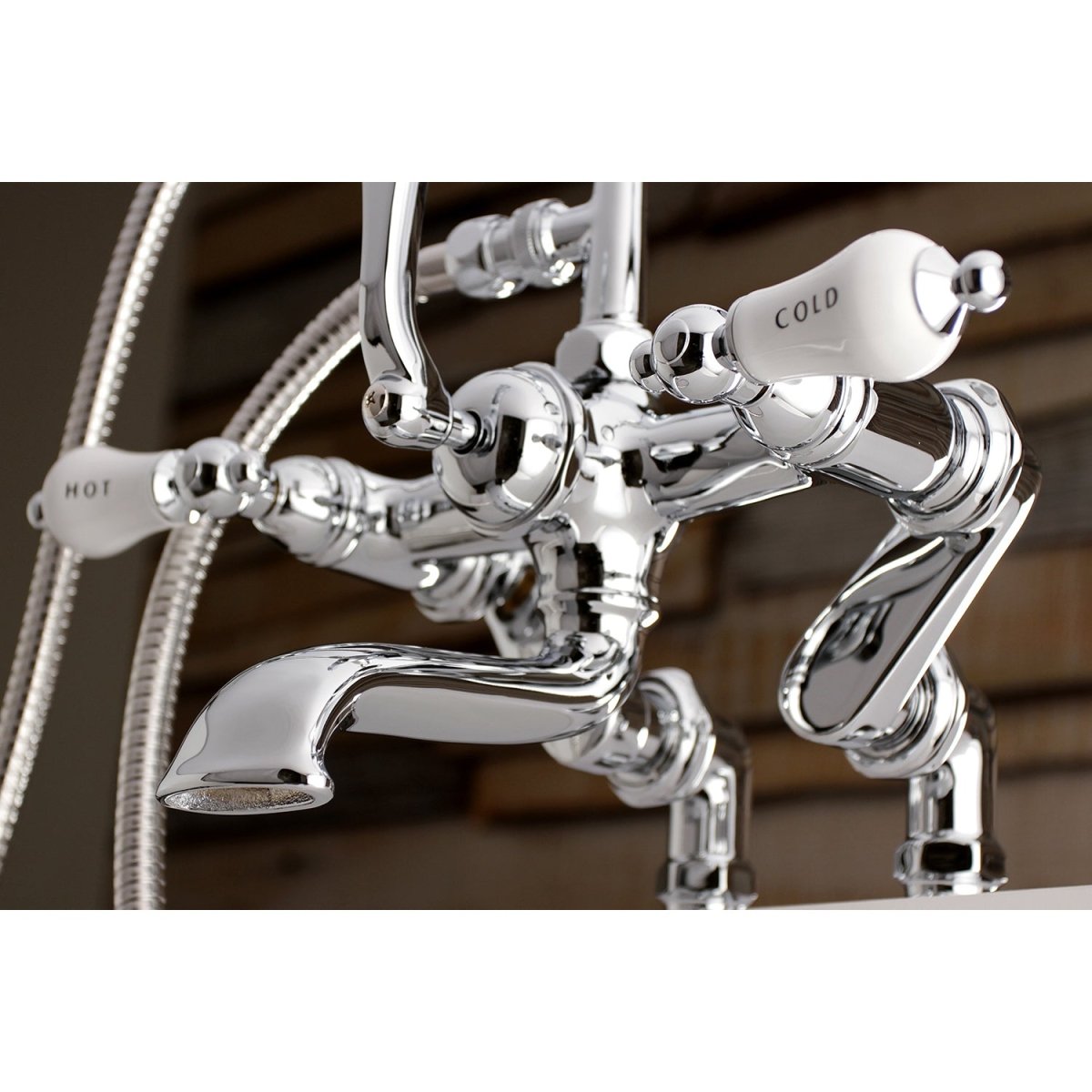 Auqa Vintage Adjustable Clawfoot Tub Faucet W/ 7" Center Spread & Two Hole Installation - BUILDMYPLACE