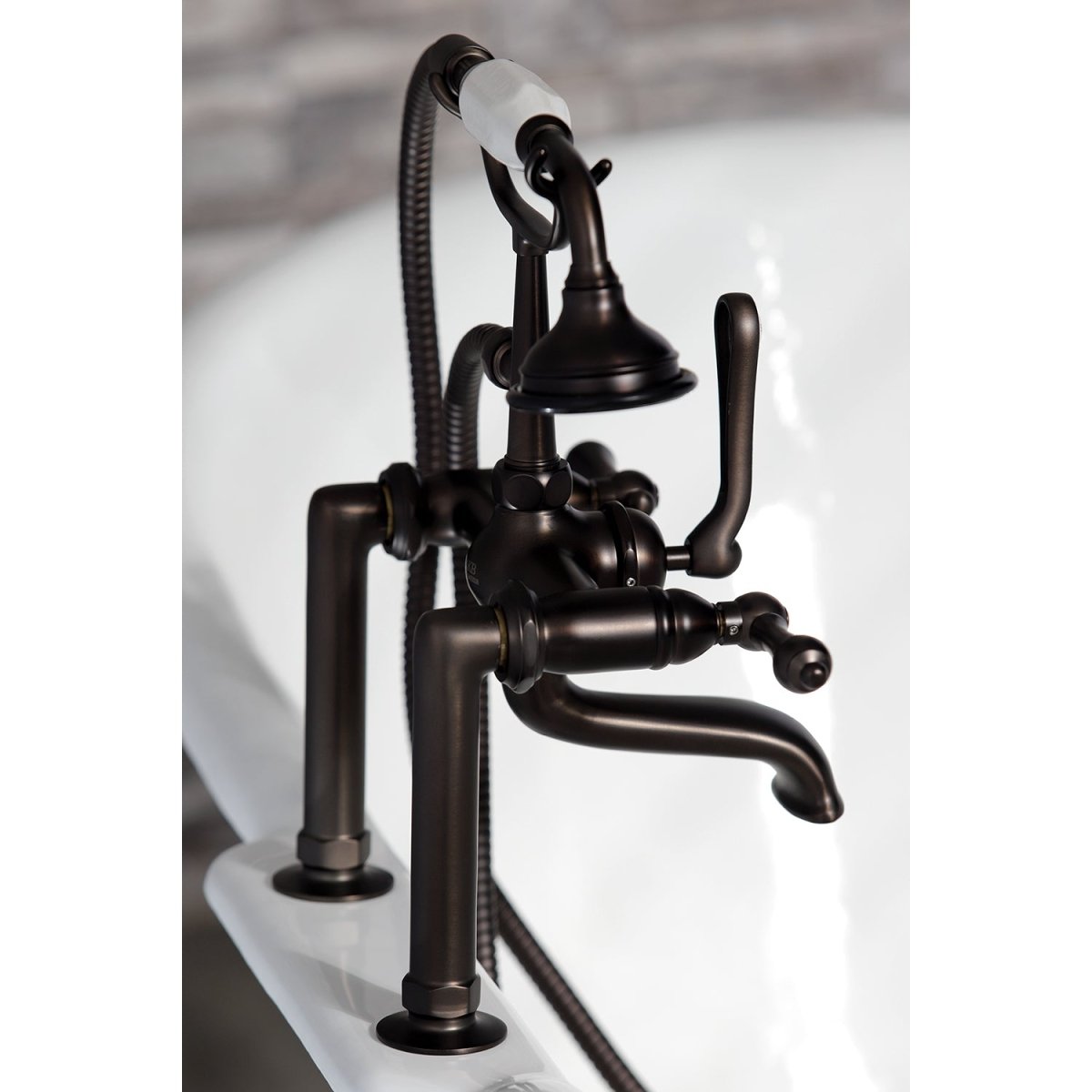 Auqa Vintage Deck Mount Clawfoot Tub Faucet With High Quality Solid Brass Construction - BUILDMYPLACE