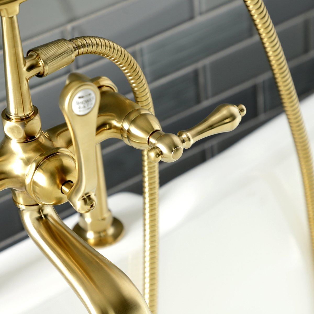 Auqa Vintage Deck Mount Clawfoot Tub Faucet With High Quality Solid Brass Construction - BUILDMYPLACE