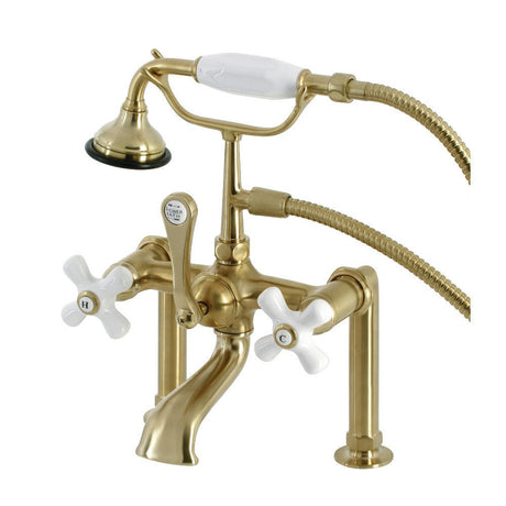 Auqa Vintage Deck Mount Clawfoot Tub Faucet With Metal Lever Handle - BUILDMYPLACE