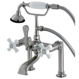 Auqa Vintage Deck Mount Clawfoot Tub Faucet With Metal Lever Handle - BUILDMYPLACE