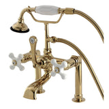 Auqa Vintage Deck Mount Clawfoot Tub Faucet With Metal Lever Handle - BUILDMYPLACE