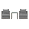 Aura 3 Piece Two Armchair Outdoor Patio Wicker Rattan Set - BUILDMYPLACE