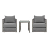 Aura 3 Piece Two Armchair Outdoor Patio Wicker Rattan Set - BUILDMYPLACE