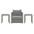 Aura 3 Piece Two Table Outdoor Patio Wicker Rattan Set - BUILDMYPLACE