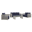 Aura 6 Piece Outdoor Patio Wicker Rattan Set - BUILDMYPLACE