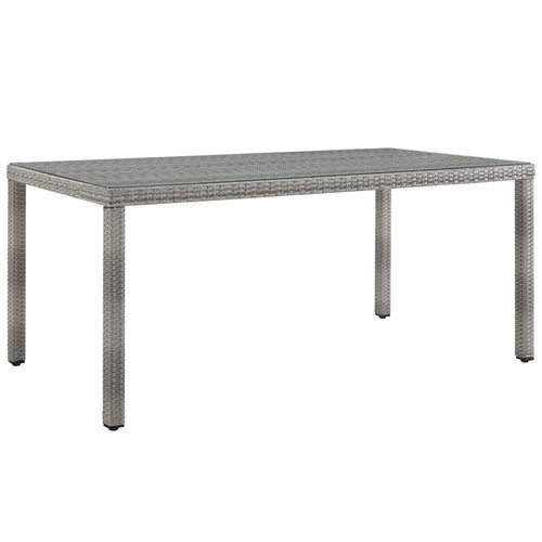 Aura 68 Inch Outdoor Patio Wicker Rattan Dining Table