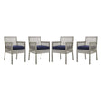 Aura Dining Armchair Outdoor Patio Wicker Rattan Set Of 4 - BUILDMYPLACE
