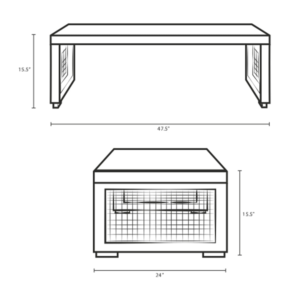 Aura Rattan Outdoor Patio Coffee Table - BUILDMYPLACE