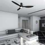 AURORA 52 inch 3 - Blade Flush Mount Smart Ceiling Fan with LED Light & Remote - LEDMyPlace