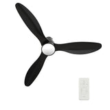 AURORA 52 inch 3 - Blade Flush Mount Smart Ceiling Fan with LED Light & Remote - LEDMyPlace