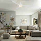 AURORA 52 inch 3 - Blade Flush Mount Smart Ceiling Fan with Remote & LED Light - LEDMyPlace