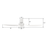 AURORA 52 inch 3 - Blade Flush Mount Smart Ceiling Fan with Remote & LED Light - LEDMyPlace