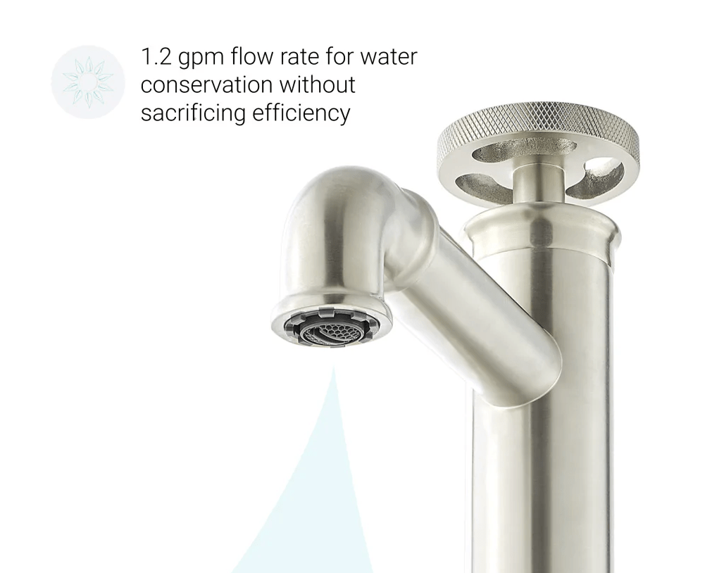 Avallon Single Hole, Single - Handle Wheel, High Arc Bathroom Vessel Sink Faucet in Brushed Nickel - BUILDMYPLACE
