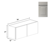 Avalon Ashen - 21" Height Double Door Wall Cabinets - 36"W x 21"H x 12"D - Pre Assembled - BUILDMYPLACE