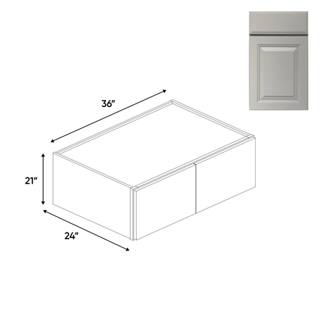 Avalon Ashen - 24" Deep Double Door Wall Cabinets - 36"W x 21"H x 24"D - Pre Assembled - BUILDMYPLACE