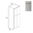 Avalon Ashen - Double Door Pantry Cabinets - 24"W x 84"H x 24"D - Pre Assembled - BUILDMYPLACE