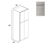 Avalon Ashen - Double Door Pantry Cabinets - 24"W x 84"H x 24"D - Pre Assembled - BUILDMYPLACE