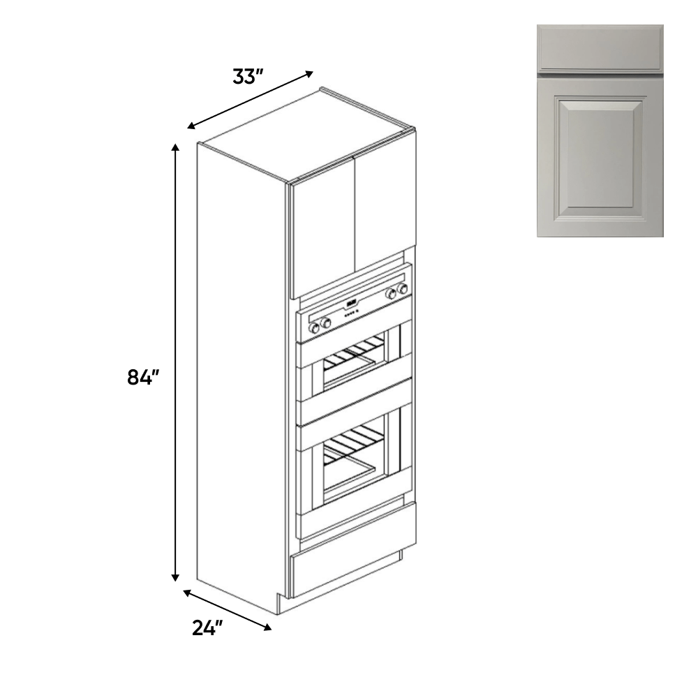 Avalon Ashen - Double Oven Cabinets - 33"W x 84"H x 24"D - Pre Assembled - BUILDMYPLACE