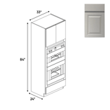 Avalon Ashen - Double Oven Cabinets - 33"W x 84"H x 24"D - Pre Assembled - BUILDMYPLACE