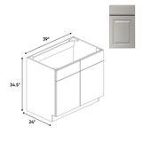 Avalon Ashen - Sink Base Cabinets - 39"W x 34.5"H x 24"D - Pre Assembled - BUILDMYPLACE