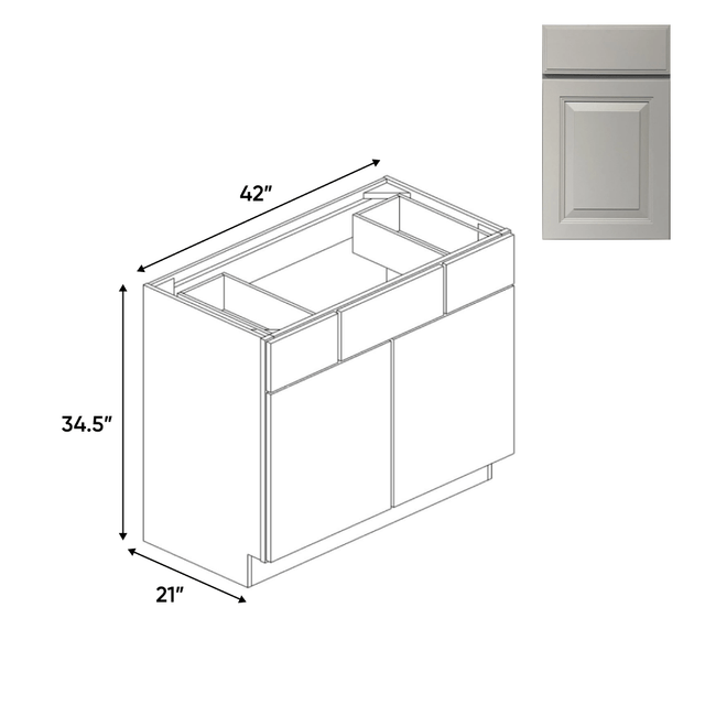 Avalon Ashen - Vanity Consoles - 42"W x 34.5"H x 21"D - Pre Assembled - BUILDMYPLACE