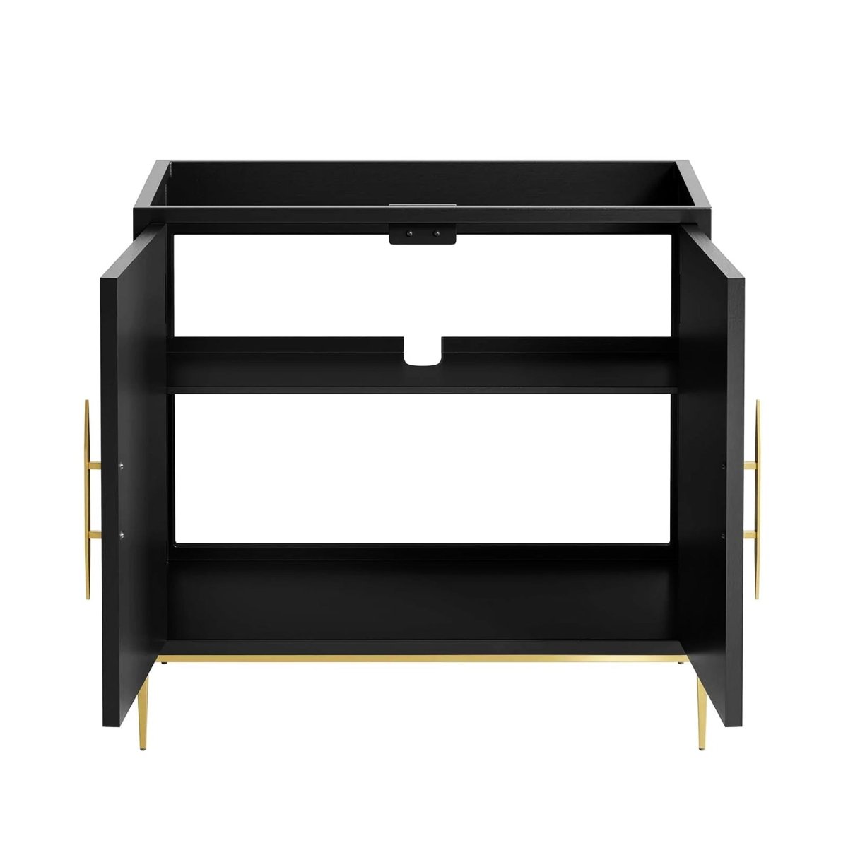 Awaken Black Freestanding Single Sink Bathroom Vanity (Sink not Included) - BUILDMYPLACE