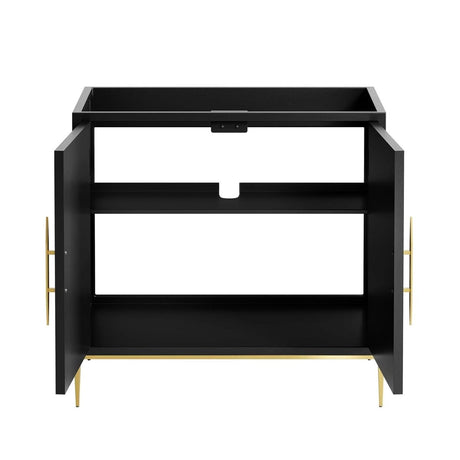 Awaken Black Freestanding Single Sink Bathroom Vanity (Sink not Included) - BUILDMYPLACE