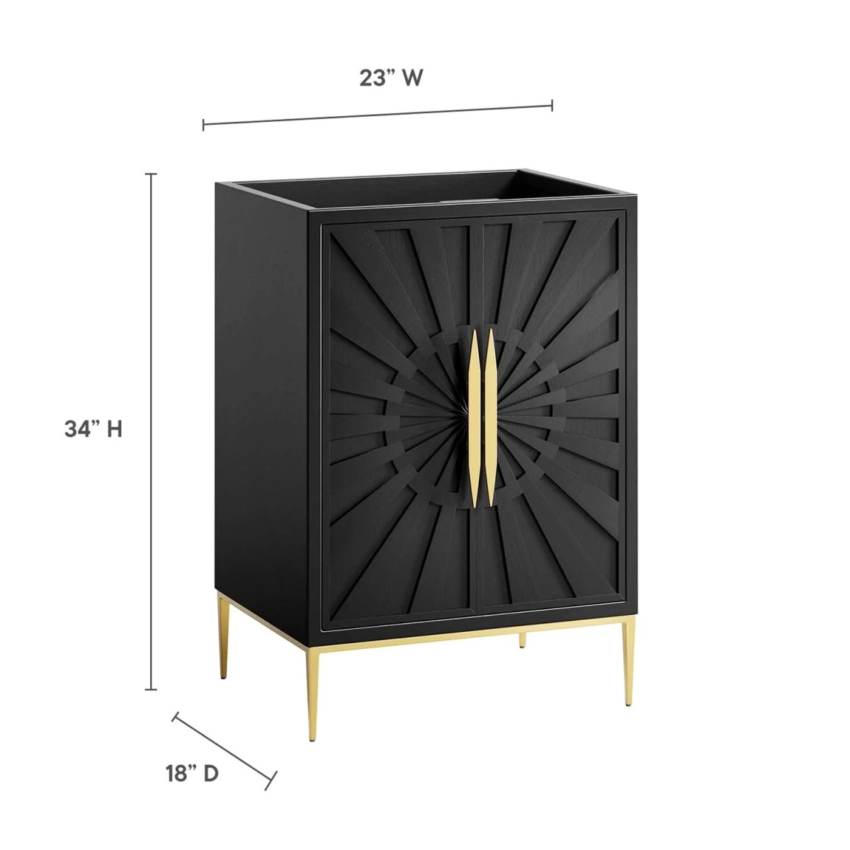 Awaken Black Freestanding Single Sink Bathroom Vanity (Sink not Included) - BUILDMYPLACE