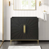 Awaken Black Freestanding Single Sink Bathroom Vanity (Sink not Included) - BUILDMYPLACE