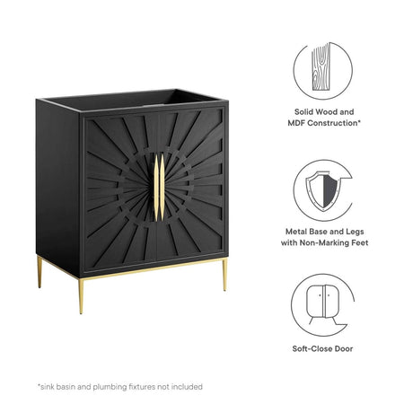 Awaken Black Freestanding Single Sink Bathroom Vanity (Sink not Included) - BUILDMYPLACE