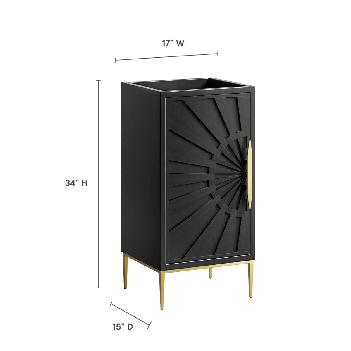 Awaken Black Freestanding Single Sink Bathroom Vanity (Sink not Included) - BUILDMYPLACE