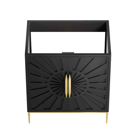 Awaken Black Freestanding Single Sink Bathroom Vanity (Sink not Included) - BUILDMYPLACE