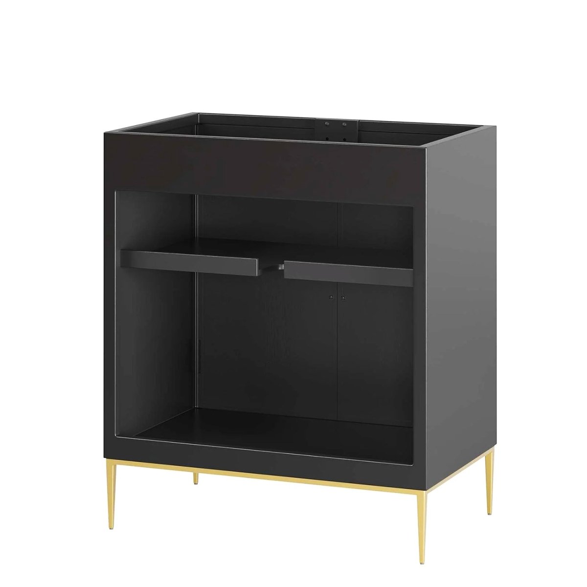 Awaken Black Freestanding Single Sink Bathroom Vanity (Sink not Included) - BUILDMYPLACE