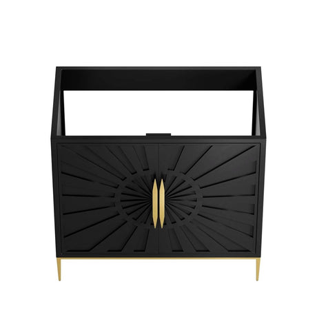 Awaken Black Freestanding Single Sink Bathroom Vanity (Sink not Included) - BUILDMYPLACE