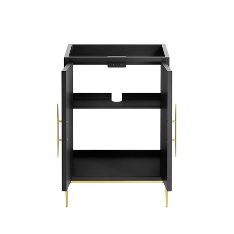 Awaken Black Freestanding Single Sink Bathroom Vanity (Sink not Included) - BUILDMYPLACE