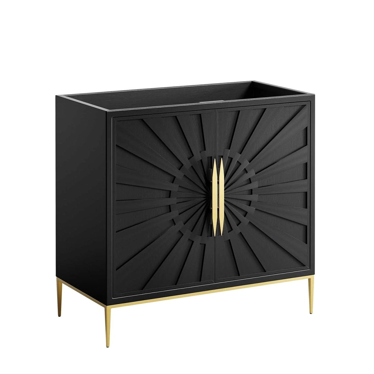 Awaken Black Freestanding Single Sink Bathroom Vanity (Sink not Included) - BUILDMYPLACE