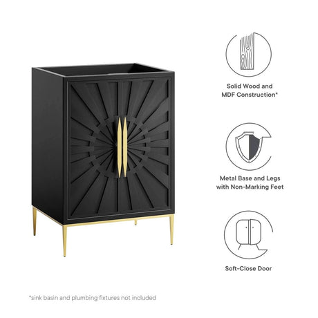 Awaken Black Freestanding Single Sink Bathroom Vanity (Sink not Included) - BUILDMYPLACE