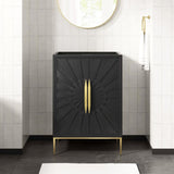 Awaken Black Freestanding Single Sink Bathroom Vanity (Sink not Included) - BUILDMYPLACE