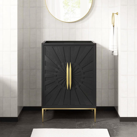 Awaken Black Freestanding Single Sink Bathroom Vanity (Sink not Included) - BUILDMYPLACE